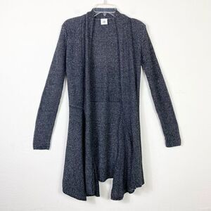 Cabi Black Marled Knitted Long Cloak Duster Cardigan Sweater Size M Style #3530